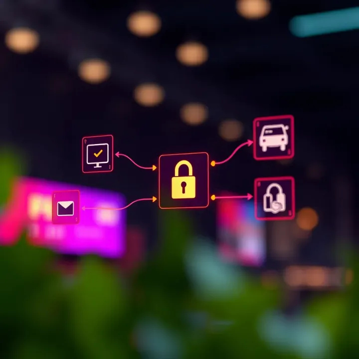Smooth Digital Transaction Flow with Verification Illustration depicting smooth digital transaction flow with secure verification icons