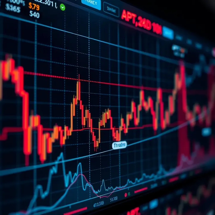 Analyzing APT Price Trends Through Market Data Graph depicting fluctuating trading volumes and price movements of a digital asset