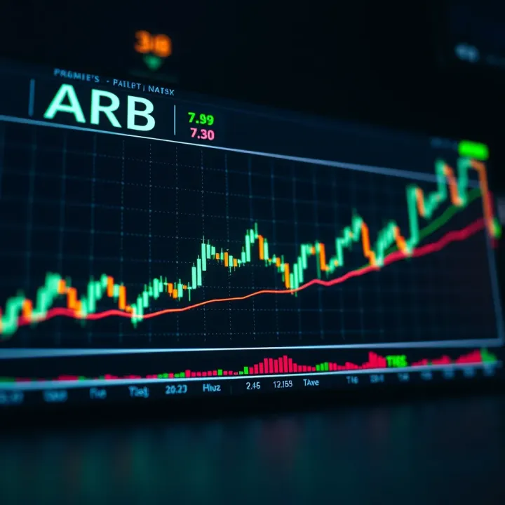 Graph showing ARB price fluctuations with market trend lines and technical indicators