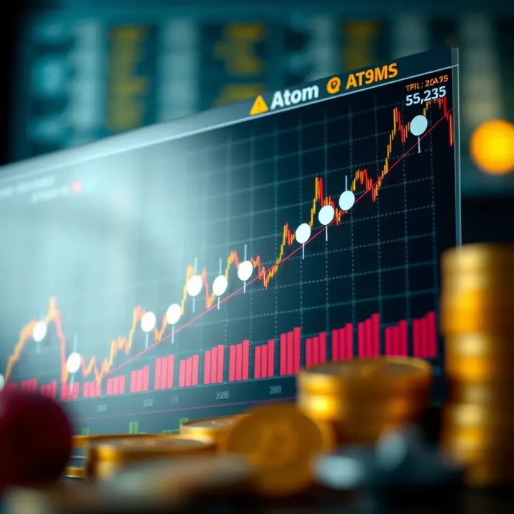 Market Trends Influencing Atom Cryptocurrency Value Graph showing upward and downward trends in cryptocurrency market performance