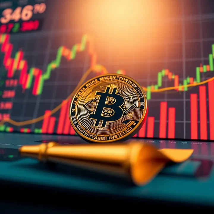 Bitcoin Price Trends and Economic Influences Graph showing Bitcoin price fluctuations with economic indicators in the background