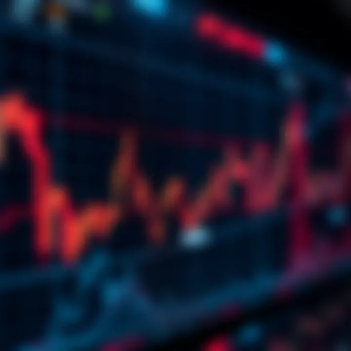 Graph depicting fluctuating trading volumes and price movements of a digital asset