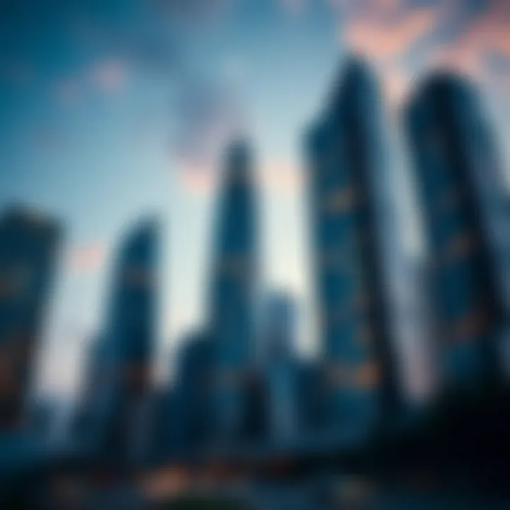 Corporate skyscrapers representing international business ventures and financial growth