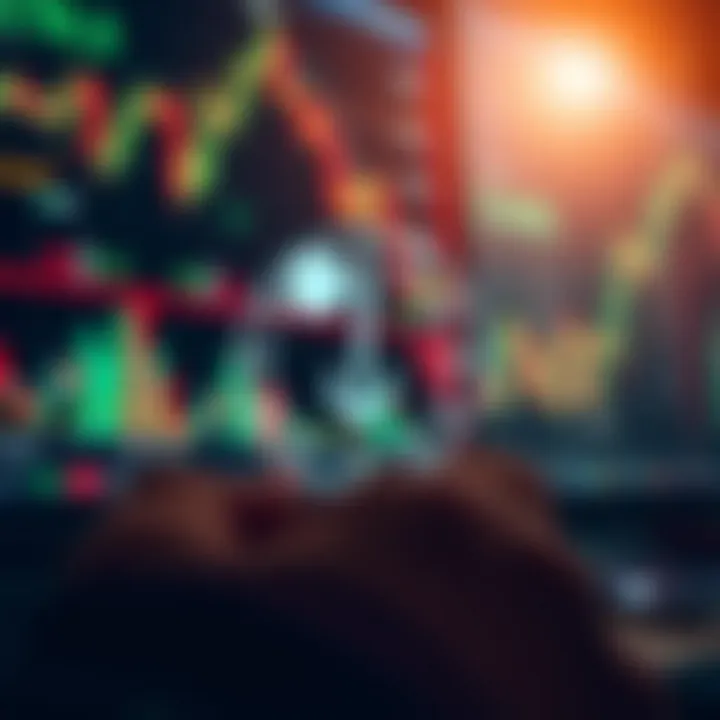 Analysis of Binary Options Trading Through Shariah Compliance Lens Visual representation of binary options trading with charts and Shariah law symbols