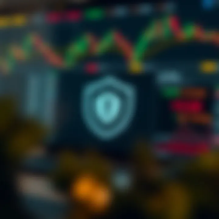 Graphic showing secure trading platforms and protection measures against binary options scams