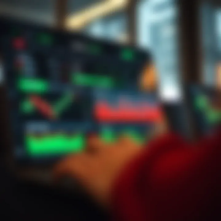 User interface of a stock trading app showing market trends and portfolio overview