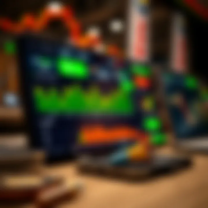 Mobile trading app dashboard showing market trends and investment options