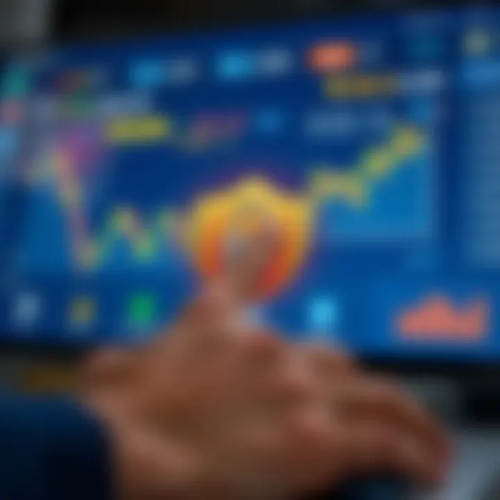 Illustration of secure trading app interface with regulatory compliance icons