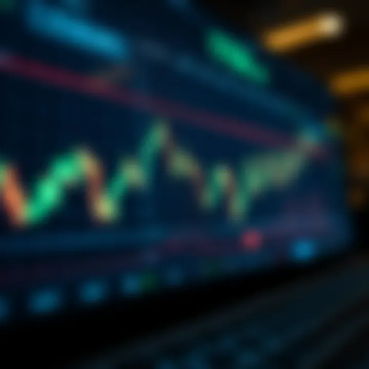 Graph showing cryptocurrency price trends on a digital trading platform