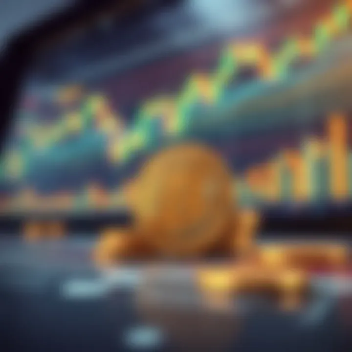 Illustration of market factors influencing cryptocurrency value including charts and data points