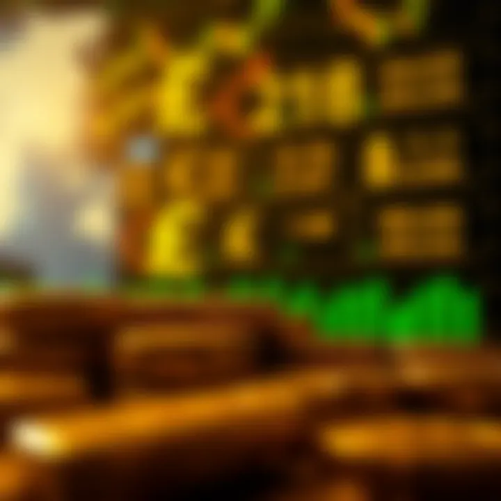 Illustration of economic factors influencing gold value with currency symbols and market indicators