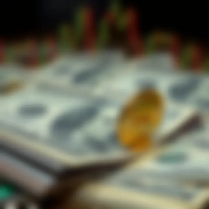 Illustration of economic factors such as government policies and global influences affecting currency value