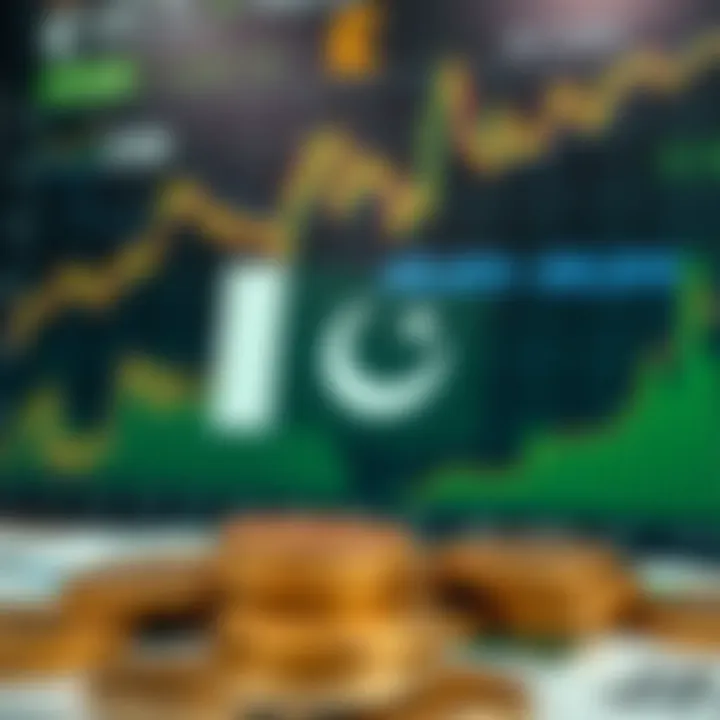 Visual representation of economic indicators and geopolitical factors impacting AED to PKR currency movements