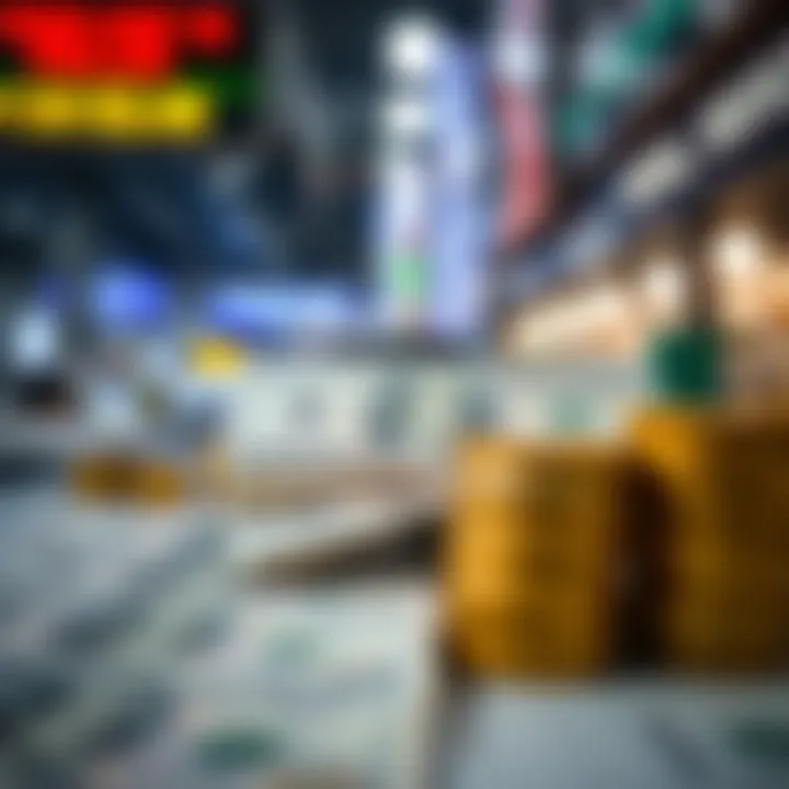 Illustration of economic indicators and global factors influencing currency exchange rates