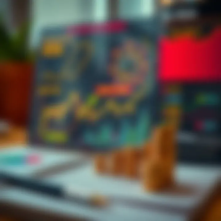 Graphical representation of risk management strategies with charts and portfolio diversification icons