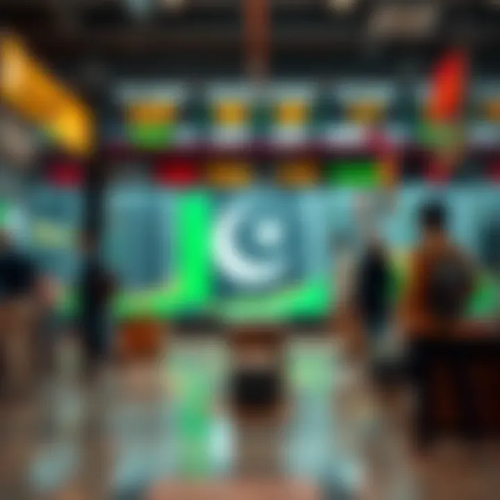 Conceptual illustration of investment strategy with Pakistan's market background