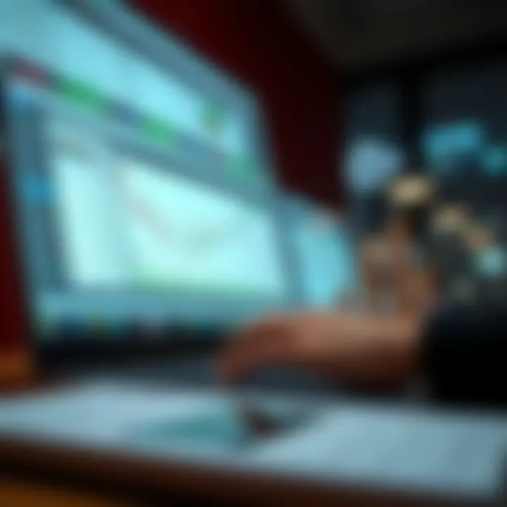 Illustration of a secure online trading platform interface with charts and account details