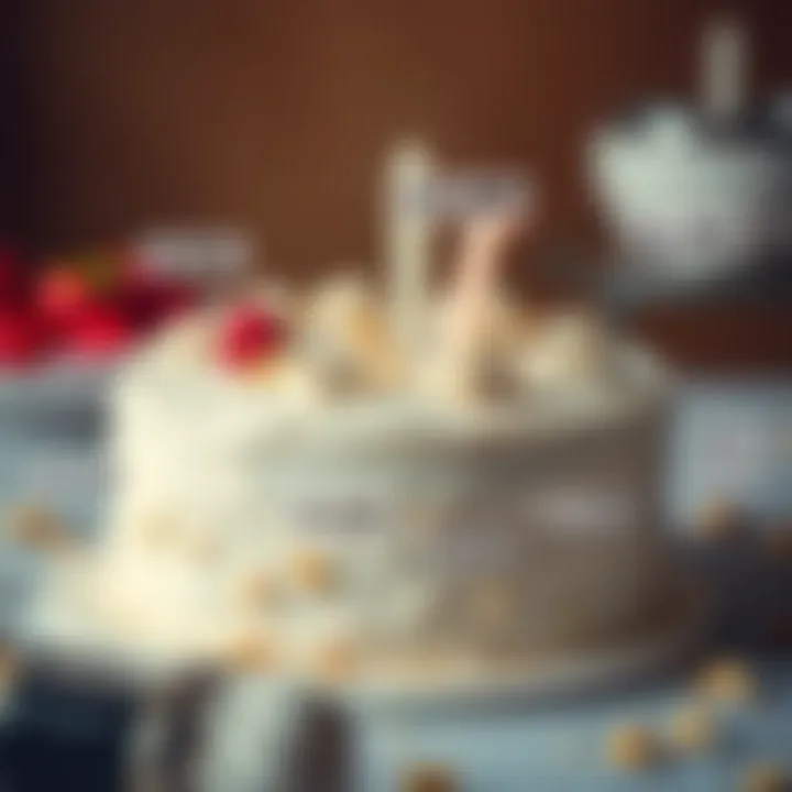 Illustration of various cake ingredients with price tags highlighting impact on overall cake costs