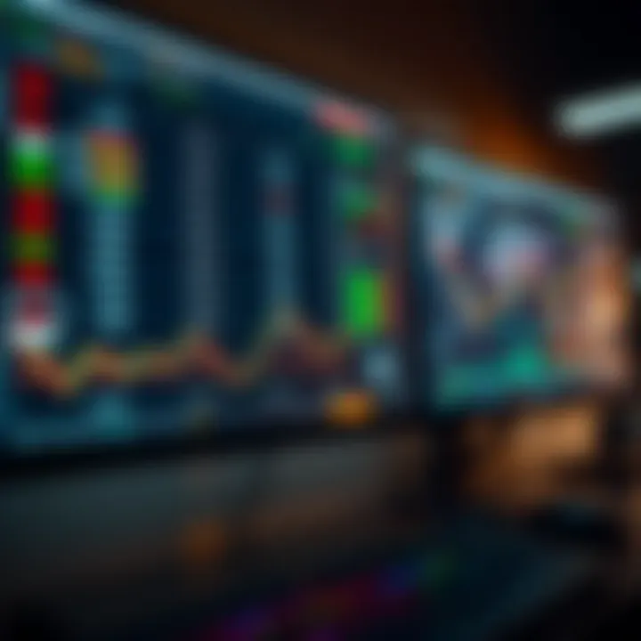Forex Trading Platforms and Currency Exchange Visualization Digital interface showing currency exchange rates and trading charts on a computer screen