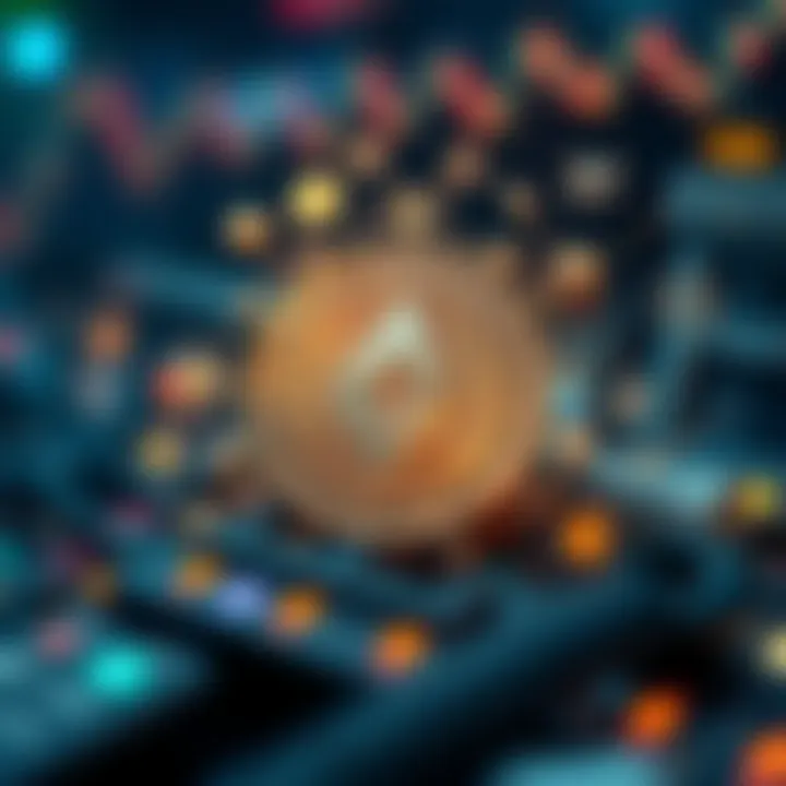 Technological Innovations Influencing Rune Coin Value Illustration of Rune coin symbol with technological and blockchain icons surrounding it