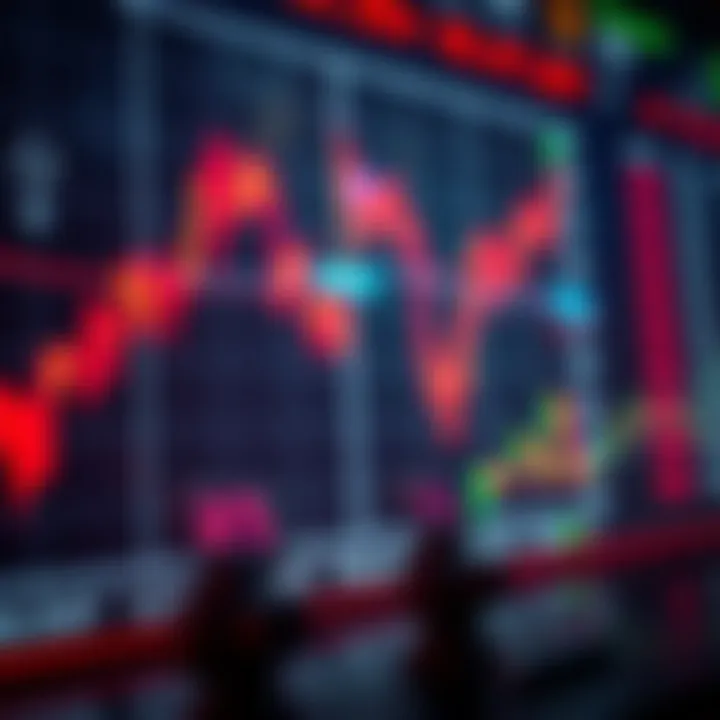 Visual Representation of Trading Signals and Trade Management in Stock and Forex Markets Graph showing stock and forex market trends with icons representing alerts and trade management