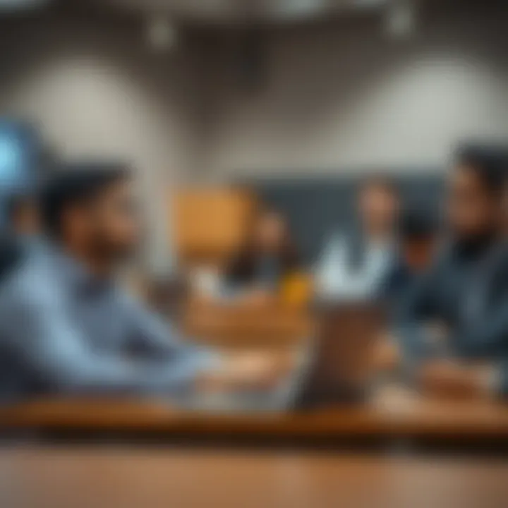 University lecture with professor using digital tools for interactive teaching