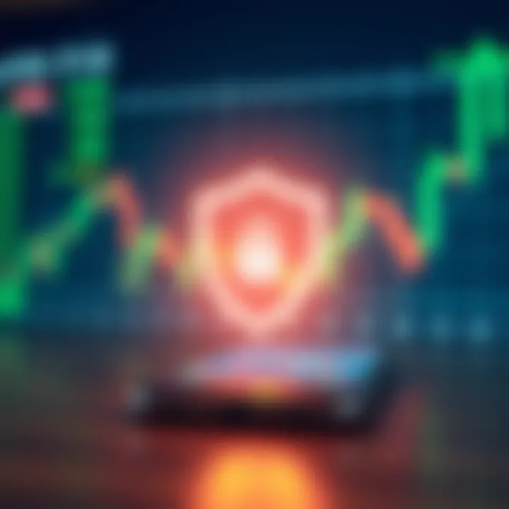Security and Regulatory Compliance in Trading Apps Illustration of mobile device with security shield symbol representing app security and regulatory compliance