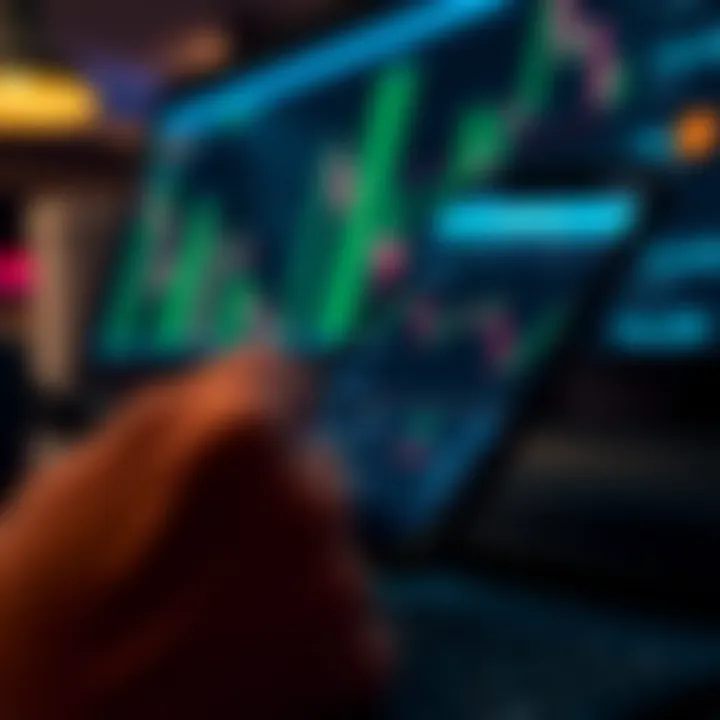 Mobile application interface showcasing TradingView's features including market trends and social networking tools