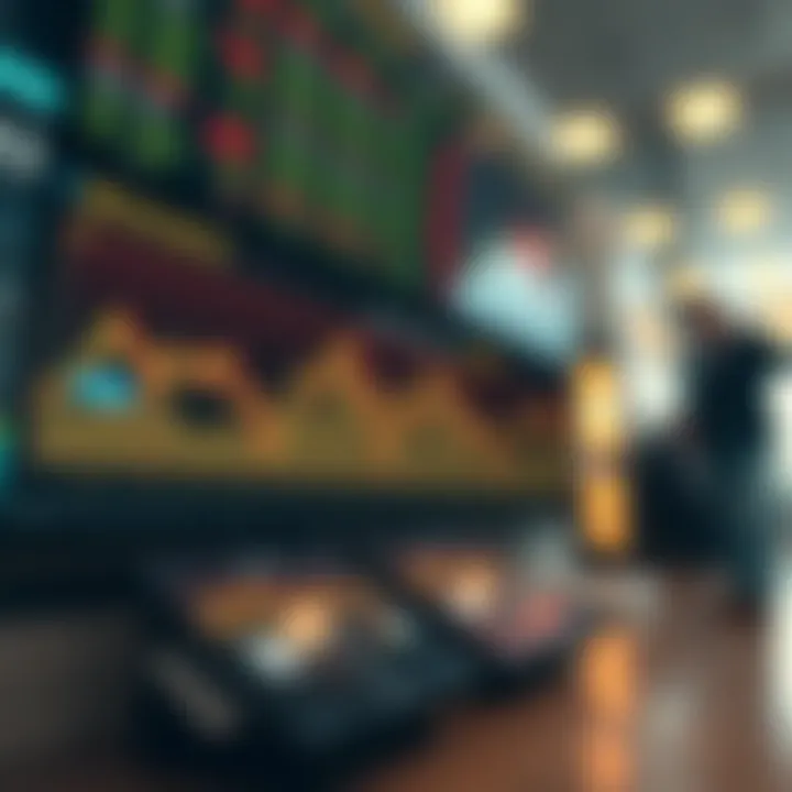 Illustration showing market factors influencing Tellor's future price including trading volume and investor sentiment