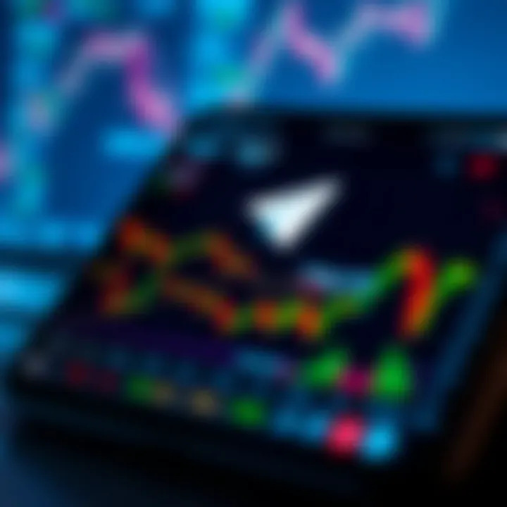 Telegram app interface displaying forex trading signals and charts