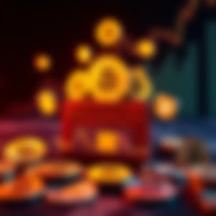 Illustration showing various cryptocurrency icons with a digital wallet symbolizing deposit options on Binance