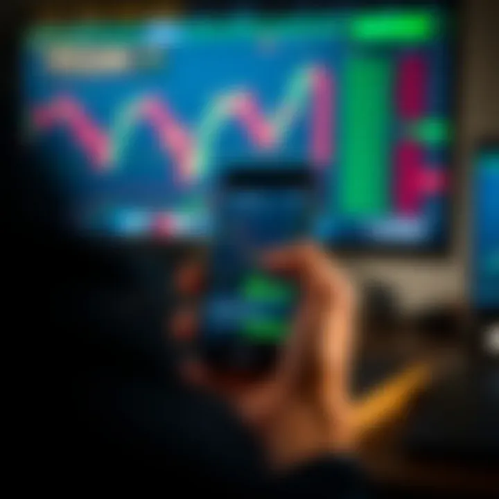 Mobile phone displaying a WhatsApp chat with forex trading signals and currency charts