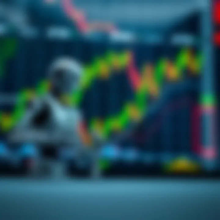 Algorithmic Trading Bots and Market Interaction Illustration of different types of algorithmic trading bots interacting with financial market charts