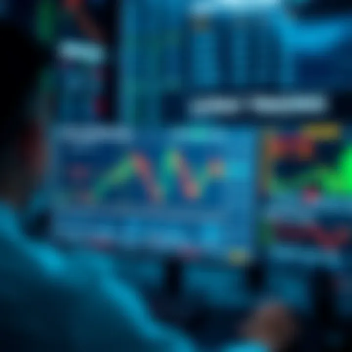 Diagram showing an automated trading system analyzing market data and executing trades