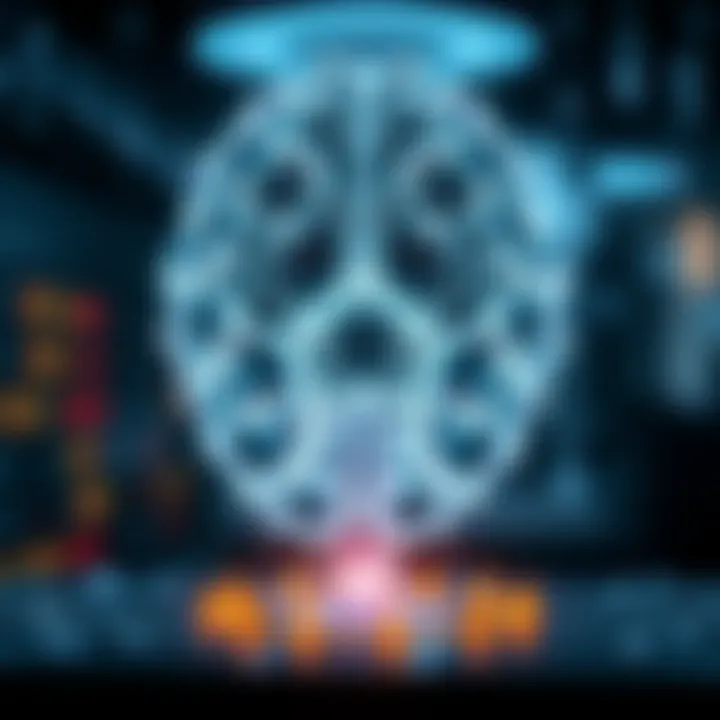 Abstract representation of artificial intelligence integrating with various technology sectors