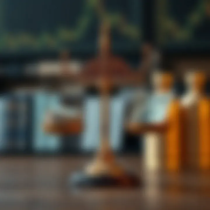 Conceptual illustration of Islamic finance principles with scales balancing money and ethical values