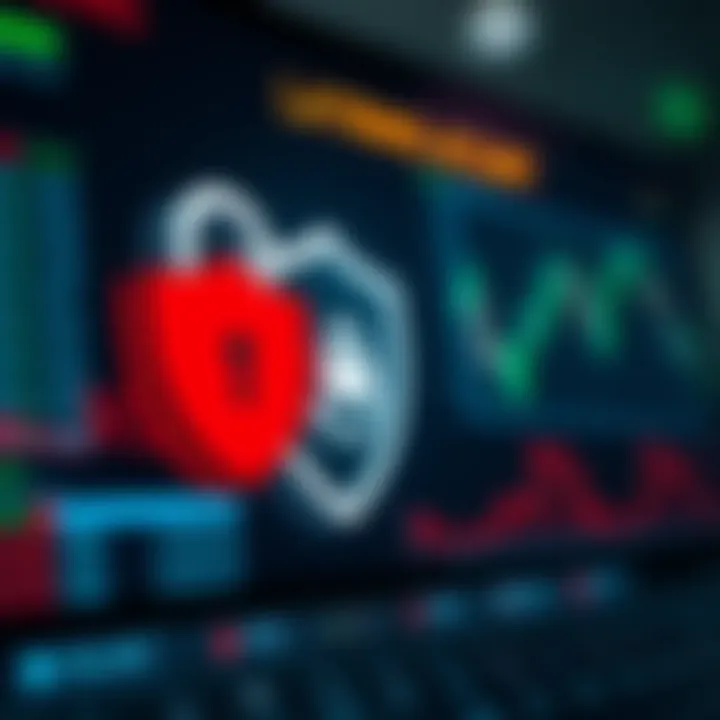 Secure login interface with shield icon highlighting online trading platform security features