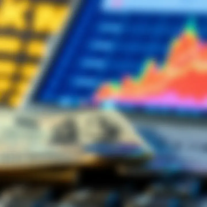 Illustration of economic factors like government policies and global influences affecting currency exchange