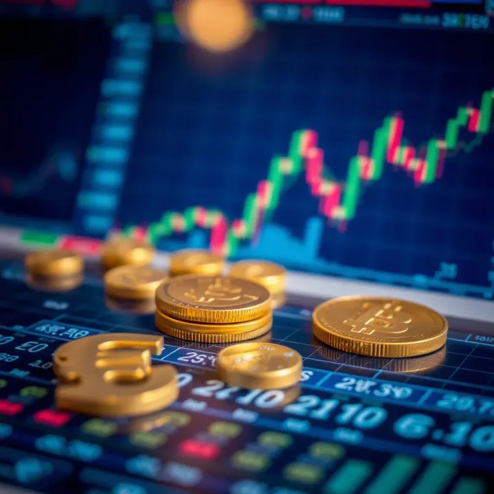Market Analysis and Strategic Approach to CFD Trading Illustration of financial charts and currency symbols indicating market analysis and strategy