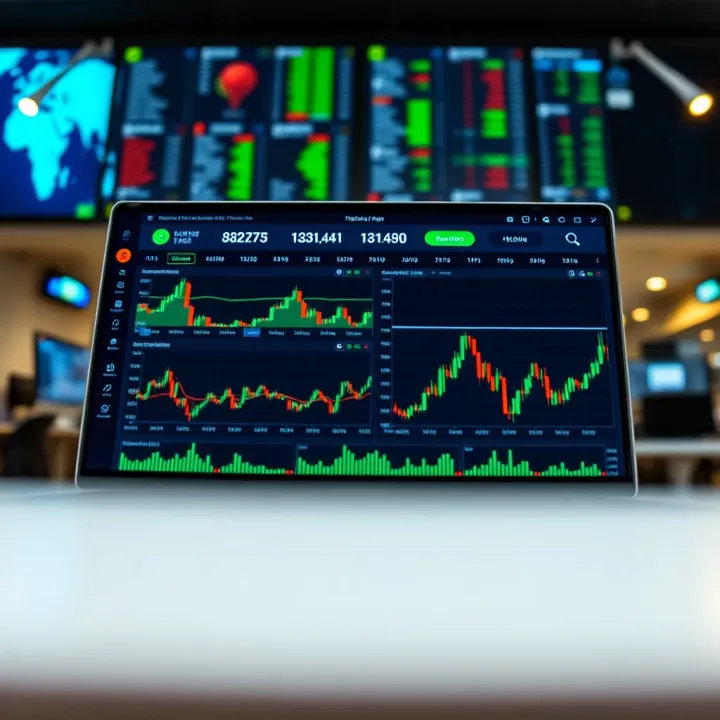 Dashboard of a user-friendly trading platform with charts and market data