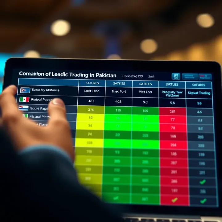 Comparison chart highlighting key features of popular trading platforms in Pakistan