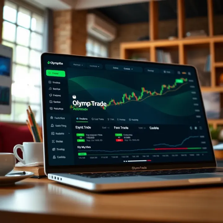 Olymp Trade Mobile App Dashboard for Seamless Trading Mobile application dashboard of Olymp Trade displaying trading options and account details for easy navigation