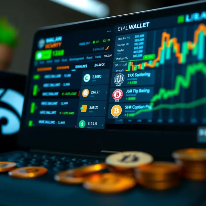 Overview of Digital Wallet Security for Crypto Traders Secure digital wallet interface with multiple cryptocurrency options visible