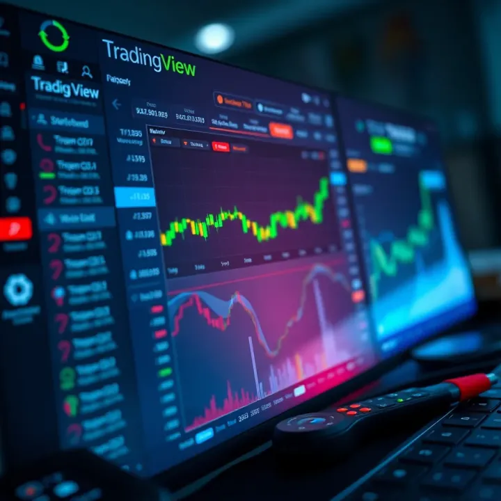 TradingView Platform Interface with Market Analysis Tools Dashboard view of TradingView platform featuring various market analysis tools and customizable watchlist