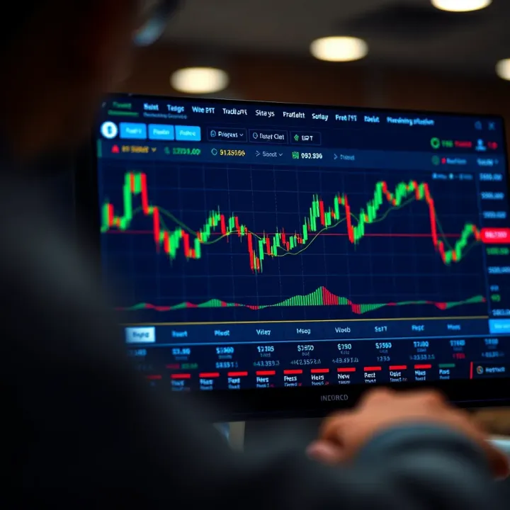 User Interface of a Cryptocurrency Trading Platform in Pakistan Cryptocurrency trading platform interface showing market charts and trading options