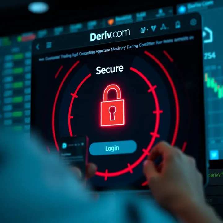 Security Features of Deriv.com Trading App Secure login screen emphasizing account protection on Deriv.com platform