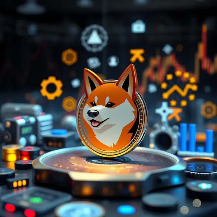 Conceptual illustration of digital currency surrounded by futuristic technology icons