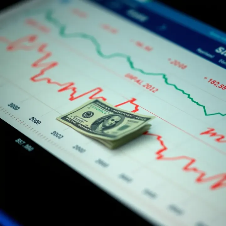 Graph showing fluctuations in US dollar value against Pakistani rupee over time