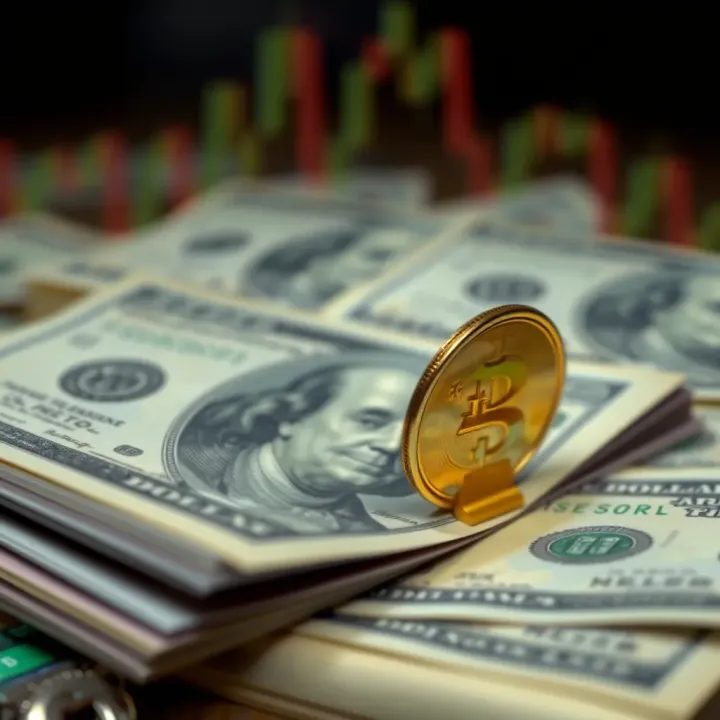 Illustration of economic factors such as government policies and global influences affecting currency value