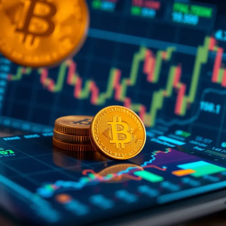 Digital Trading Opportunities with Real Money on Mobile Platforms Illustration of digital currency symbols and financial graphs representing trading opportunities on mobile platforms